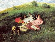 Merse, Pal Szinyei Picnic in May oil painting